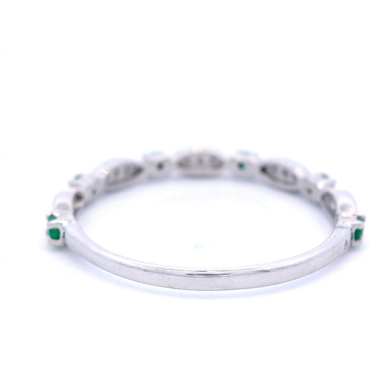 White Gold Diamond and Emerald Dress Ring