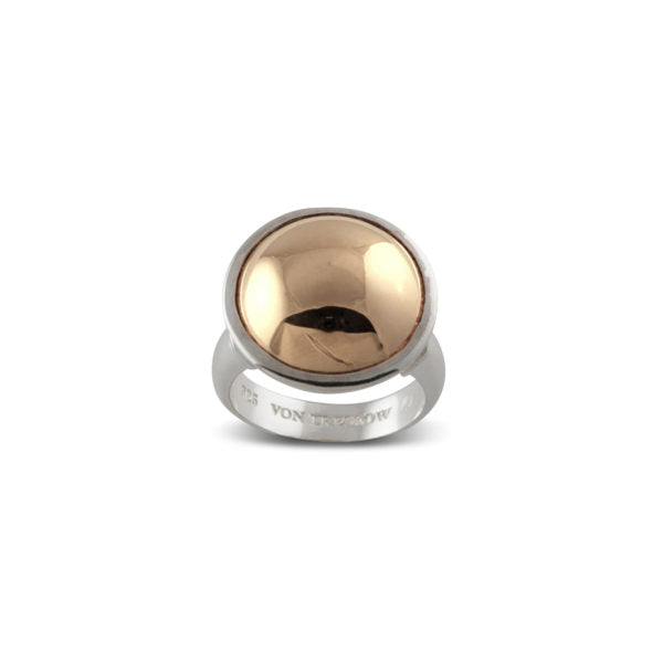 Von Treskow Sterling Silver and Rose Gold Dome Ring