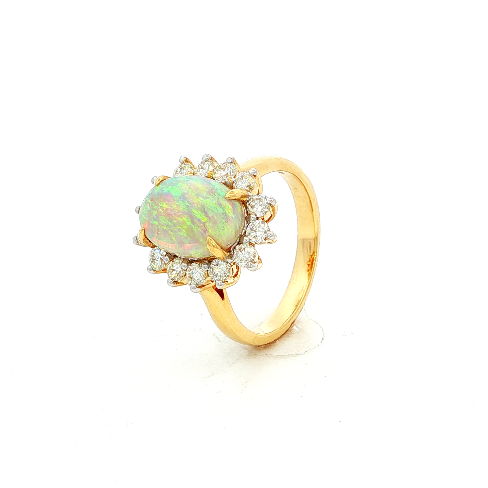 Opal and Diamond Dress Ring in Yellow Gold