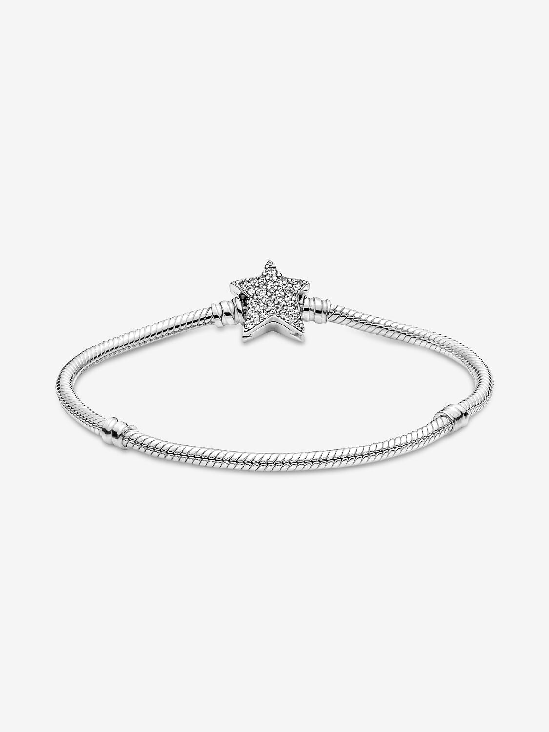 Pandora Moments Asymmetric Star Clasp Snake Chain Bracelet