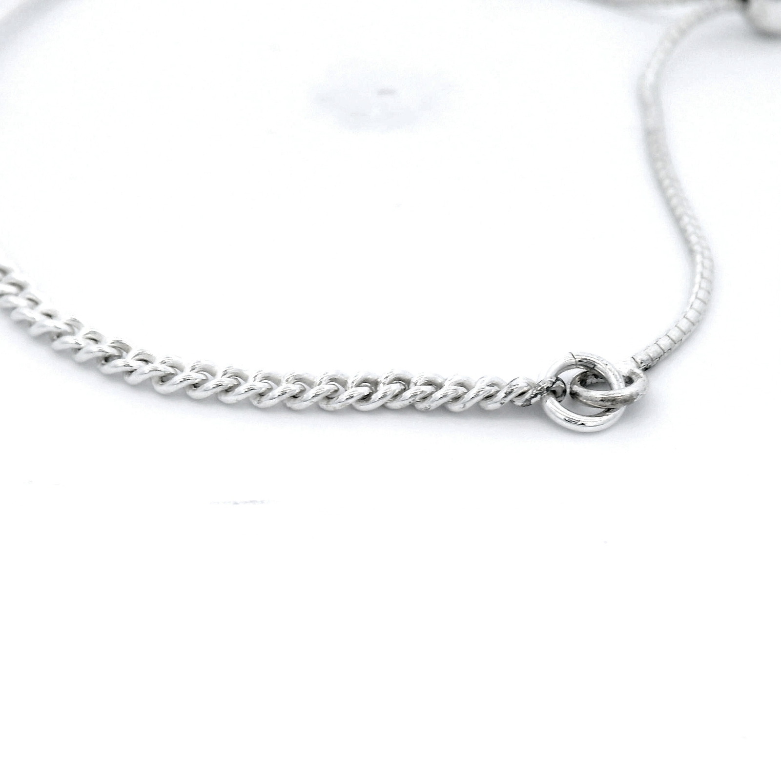 Von Treskow Sterling Silver Adjustable Curb Chain & Tube with VT Plate Bracelet