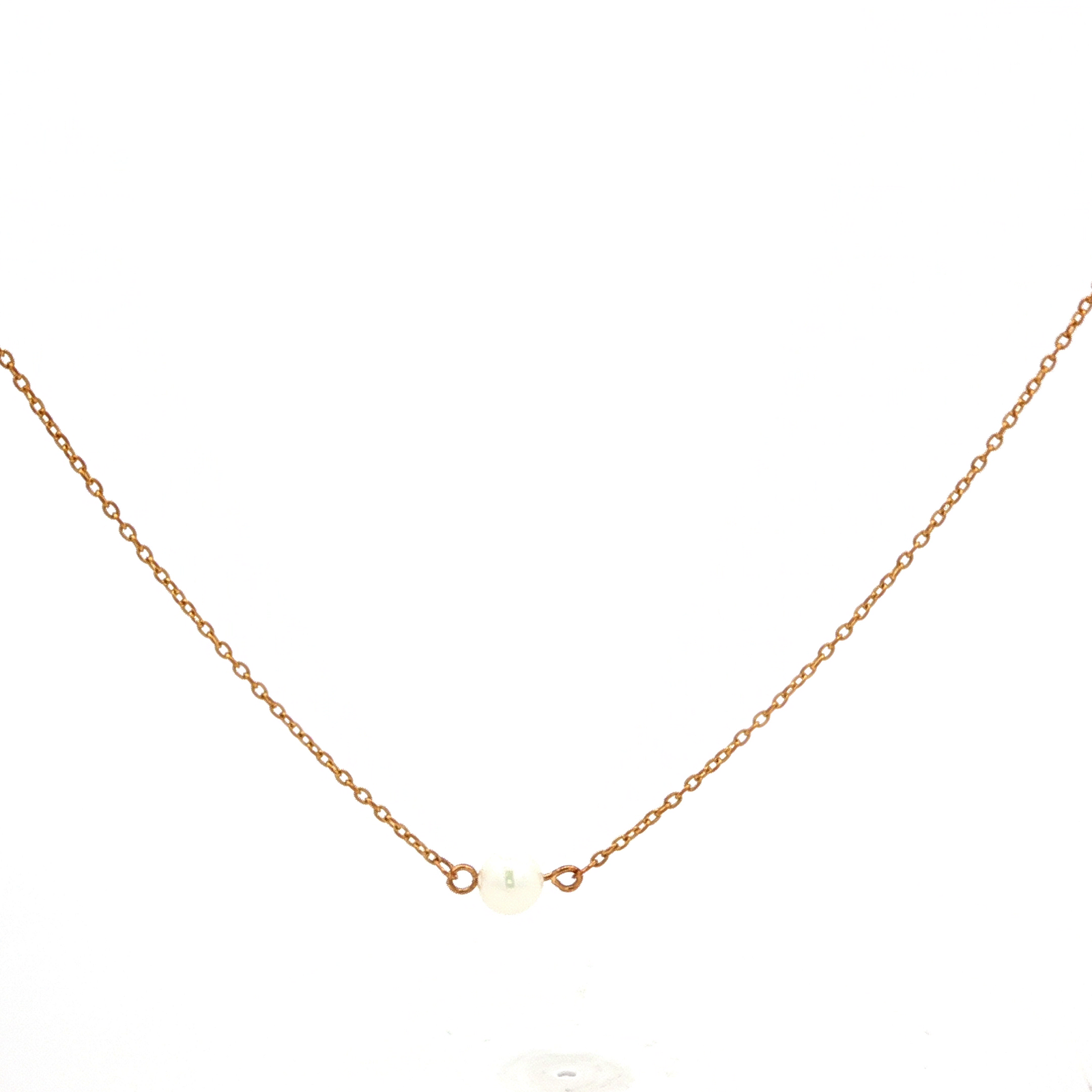 Freshwater Ball Pearl Necklet in Yellow Gold