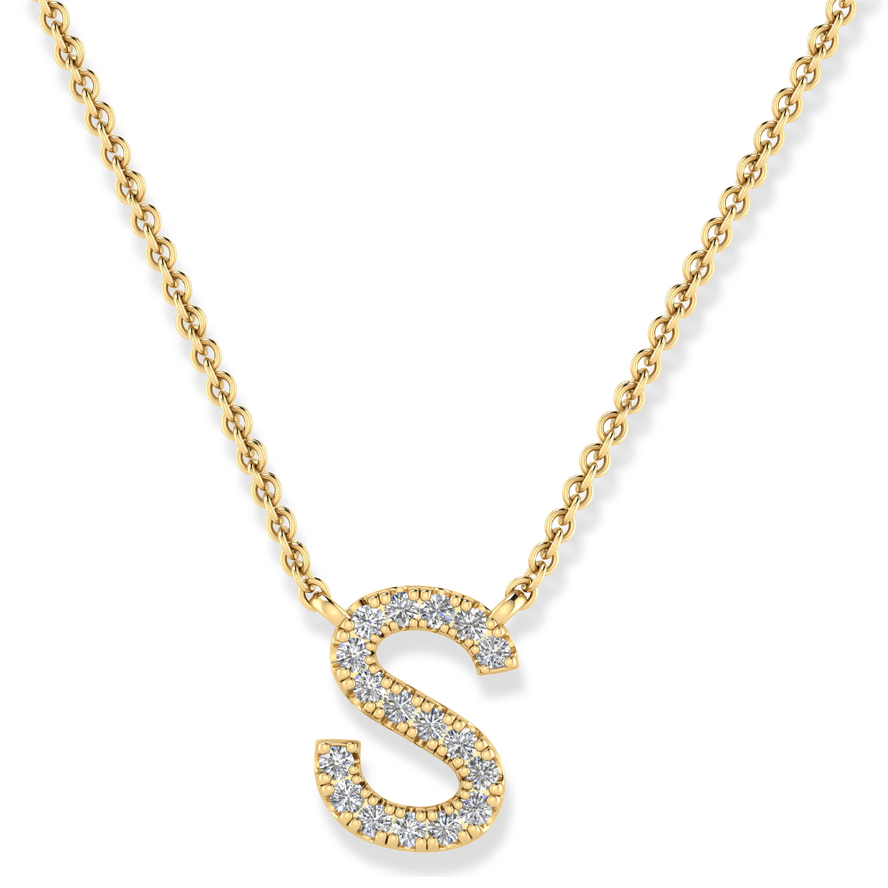 Diamond Set 'G' Necklace in 9ct Gold