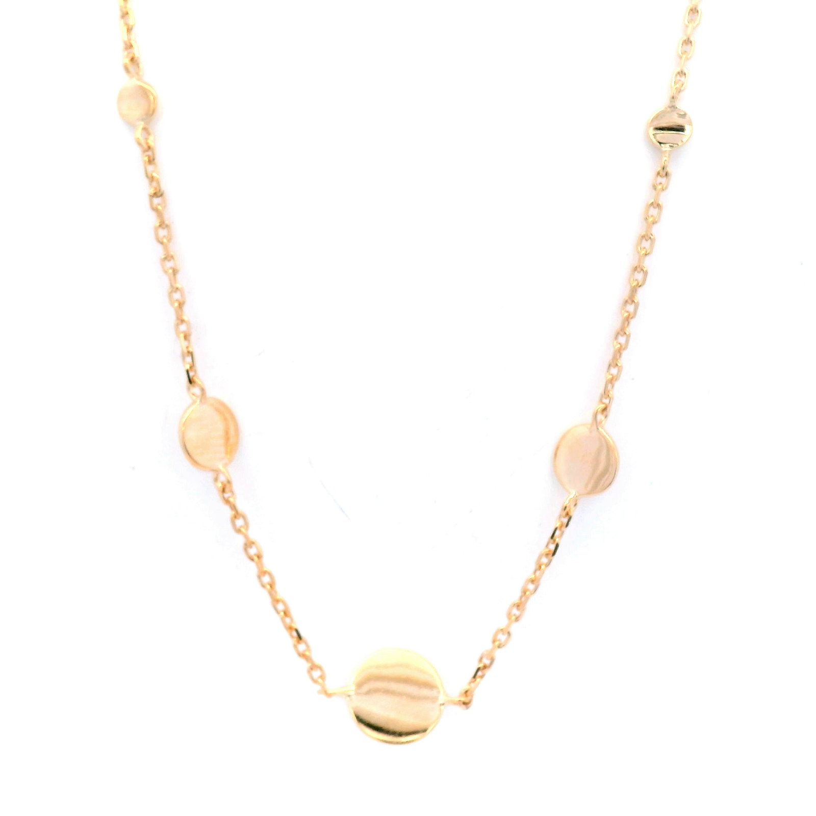 Multi Disc Necklet in Yellow Gold