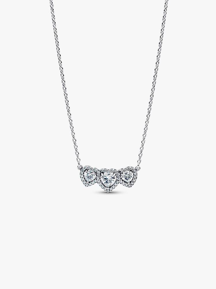 Pandora Halo Heart Trilogy Collier Necklace