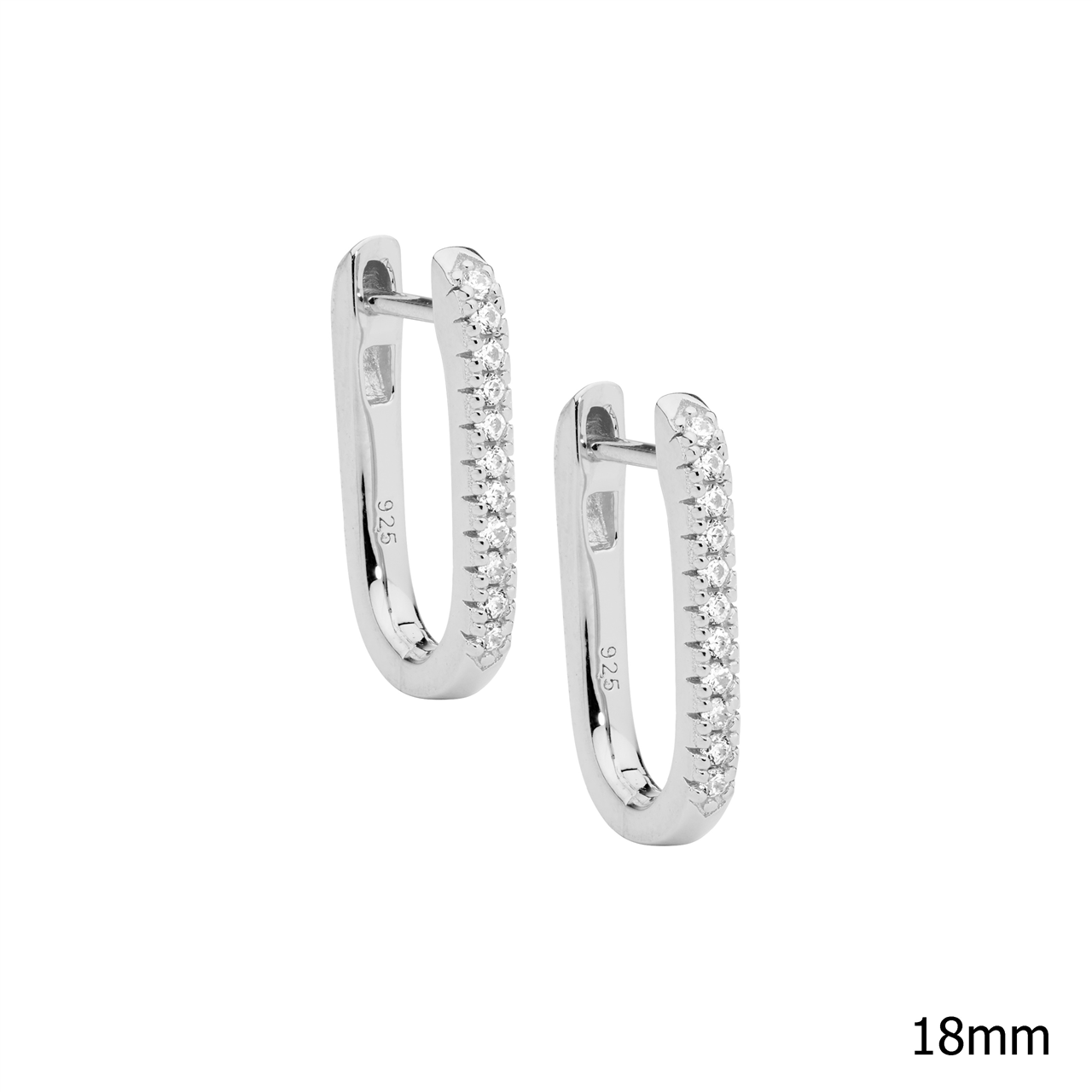 Ellani Cubic Zirconia Oval Hoop Earrings