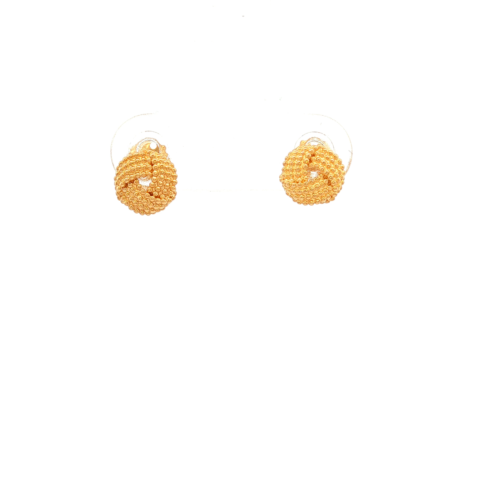 Textured Yellow Gold Stud Earrings