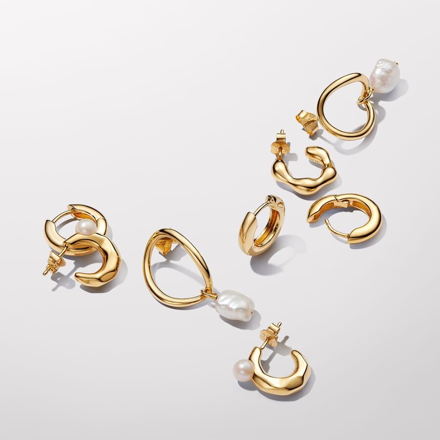 Organically Shaped Open Hoop Earrings