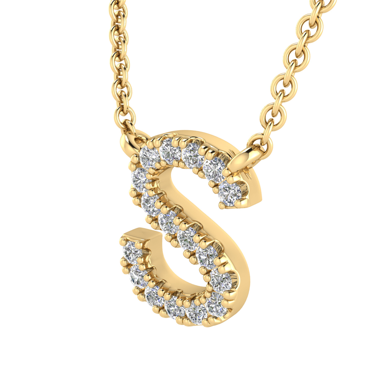 Diamond Set 'G' Necklace in 9ct Gold