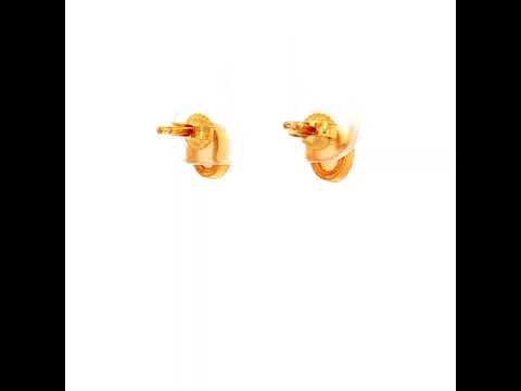 Solid White Opal Bezel Set Earrings Yellow Gold