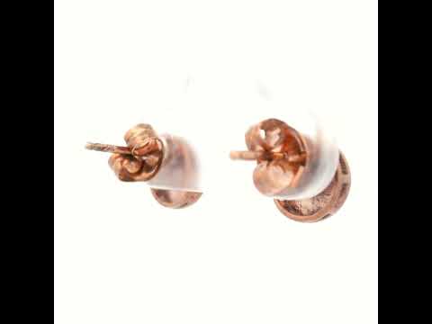 Circle Diamond Set in 9ct Rose Gold Stud Earrings