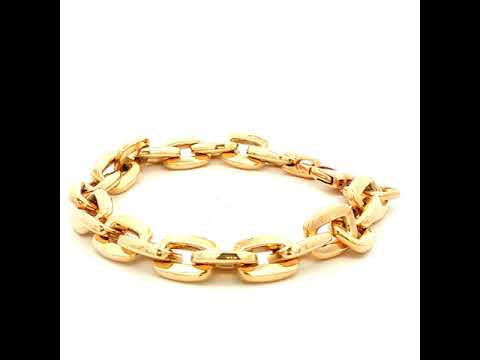 Square Link Chain Bracelet in Yellow Gold