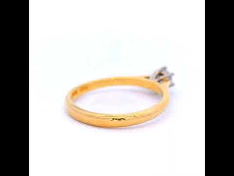 Brilliant Cut Diamond Ring Set In Yellow Gold