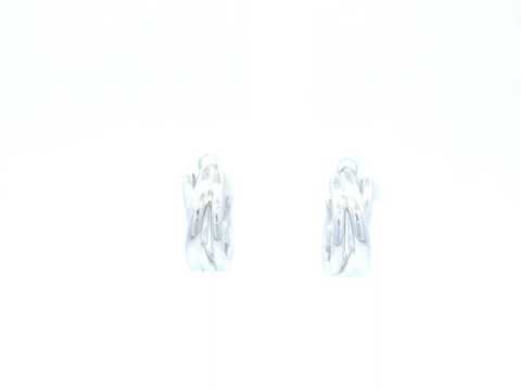Sterling Silver Claw Set Twist Hoop Earring