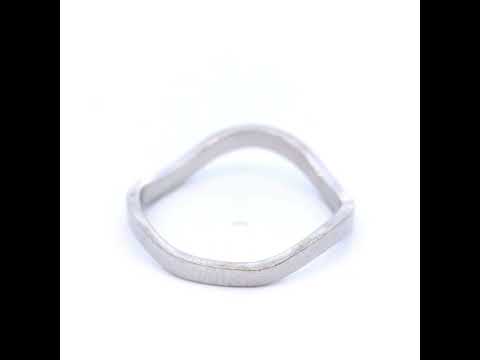 9CT WHITE GOLD PLAIN WAVE RING