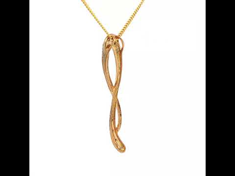 Yellow Gold Charm Necklace with Round Brilliant Cut Diamonds