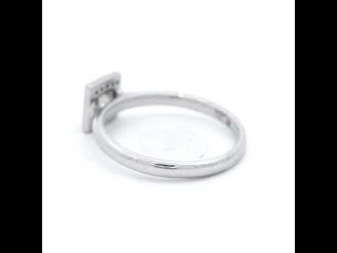 18ct White Gold Diamond Claw Bead Set Halo Engagement Ring