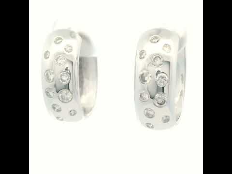 9CT W/G PRESSURE SET Dia HUGGIE EARRINGS
