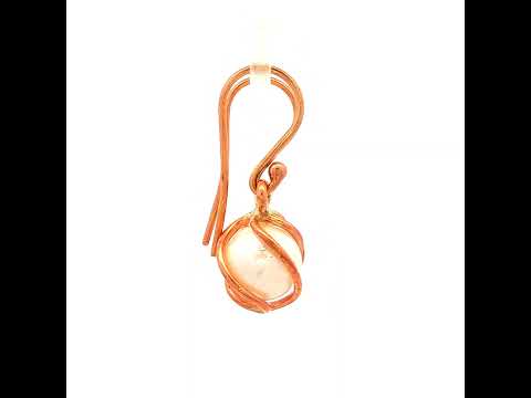 Caged Freshwater Pearl Earring in Rose Gold