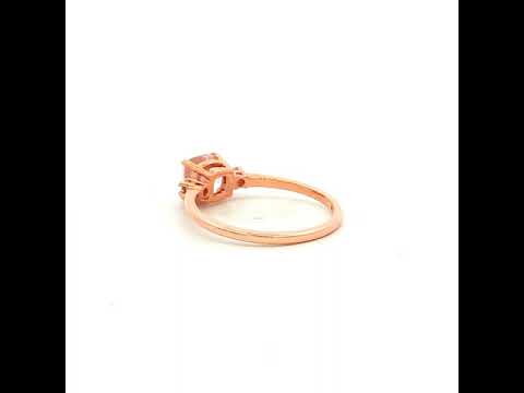 Cushion Cut Morganite and Diamond Ring in Rose Gold