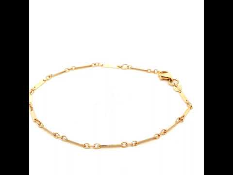 Fine Flat Bar Bracelet in Yellow Gold