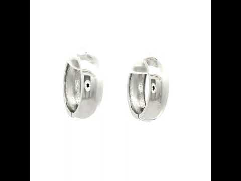 Classic Huggies Earrings in White Gold