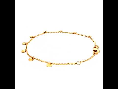 Small Hanging Disc Bracelet in Yellow Gold