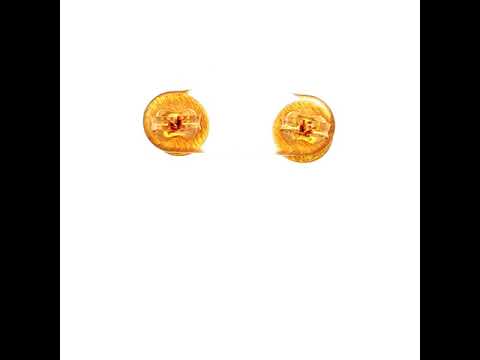 Disc Shiny Stud Earrings in Yellow Gold