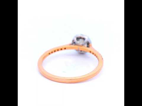 Diamond Halo Engagement Ring in Rose Gold