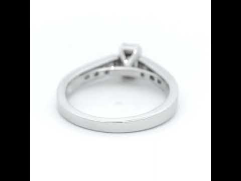 Princess Cut Diamond With Emerald in White Gild