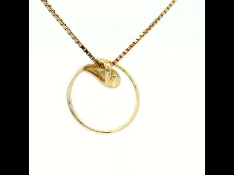 Diamond Circle Pendant Set in Yellow Gold
