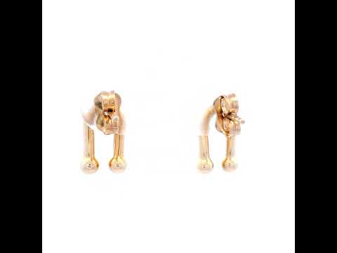 9 Carat Yellow Gold U Shape/Ball Ends Stud