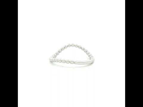 Beaded Dress Ring in White Gold