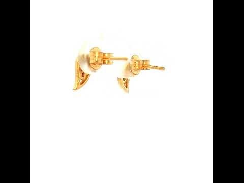 Dreamtime Diamond Tear Drop Stud Earrings in Yellow Gold