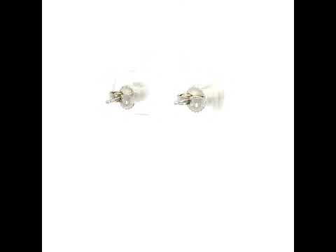 White Gold Rhodium Plated Round Ball Stud Earrings 4mm