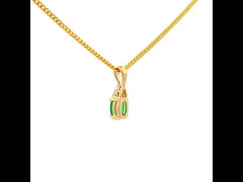 Emerald and Diamond Pendant in Yellow Gold