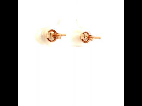 Claire Studs in Yellow Gold with White Round Freshwater Pearl Studs