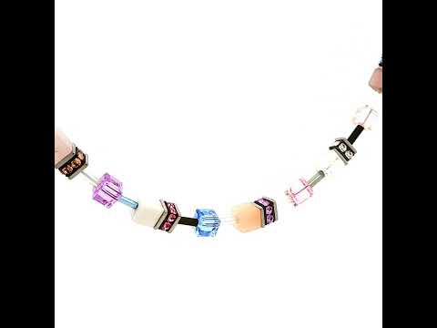 Coeur De Lion Geo Cube Iconic Precious Lilac Blue Necklace