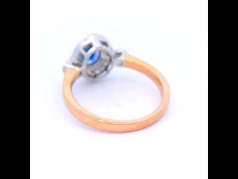 Ceylon Sapphire & Diamond Dress Ring in 18 carat Rose & White Gold