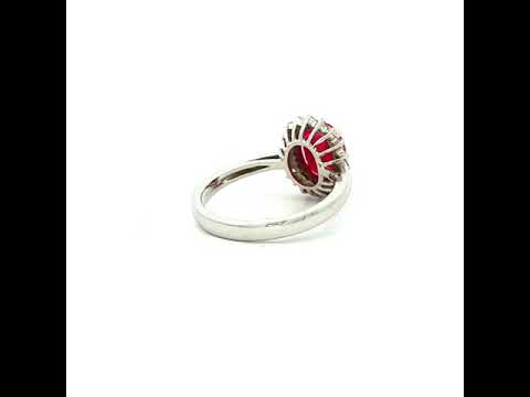 Natural Ruby and Diamond in White Gold Dress Ring