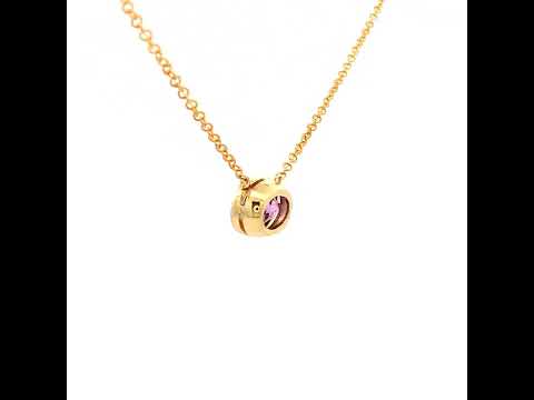 Oval Amethyst Pendant in Yellow Gold