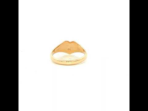 Single Heart Plain Signet in Yellow Gold
