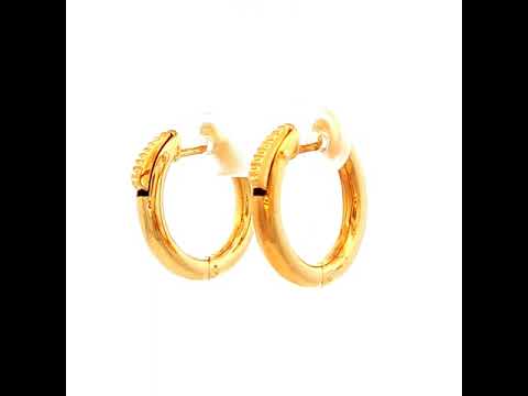 Round Huggie Earrings in Yellow Gold