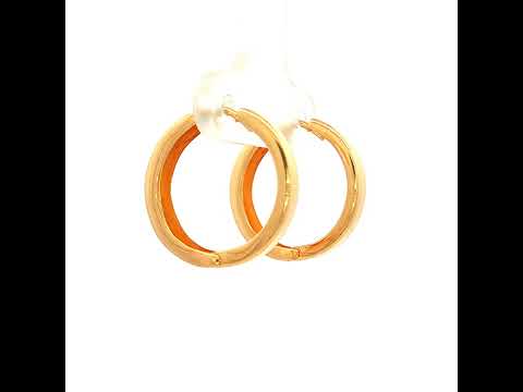 Yellow Gold and Silver Bonded Plain Huggie Earring