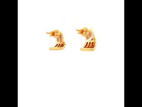 Grad Ripple Design Hoop Earring in Yellow Gold