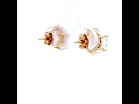 Large Cubic Zirconia Claw Set Stud Earrings Set in 9 Carat Gold