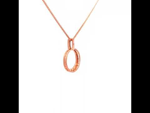 Diamond Set Open Circle Pendant in 9 Carat Rose Gold