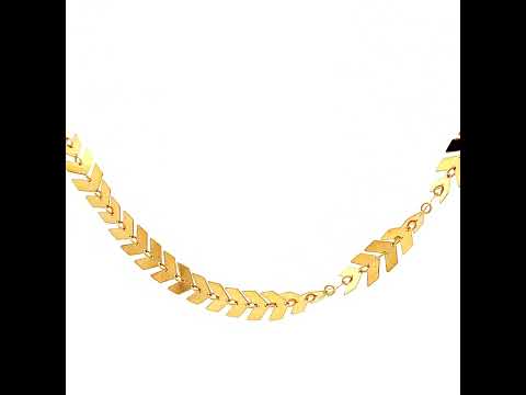 Open Trace Link Fancy Necklace With Flat Arrow Shaped Pendants