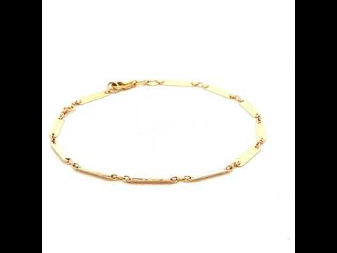 Flat Bar Bracelet in Yellow Gold