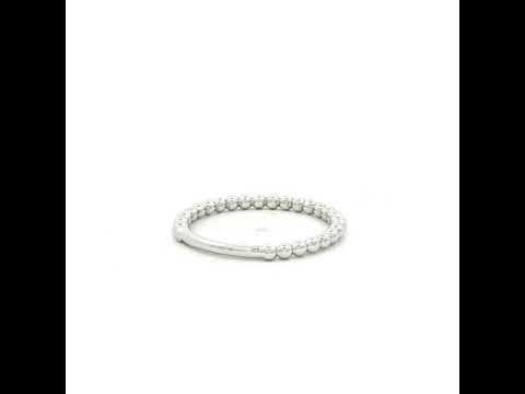 Beaded Dress Ring in White Gold